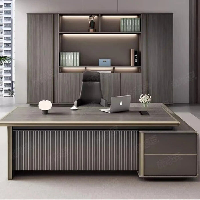 Bookshelf Corner Wdoffice Desk Shelf Standing Executive European Computer Desks Luxury Floor Mesa De Computador Modern Furniture
