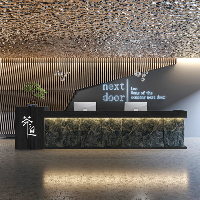 Superma Shop Reception Desk Stand Standing Modern Information Simple Reception Desk Luxury Comptoir Caisse Reception Furniture