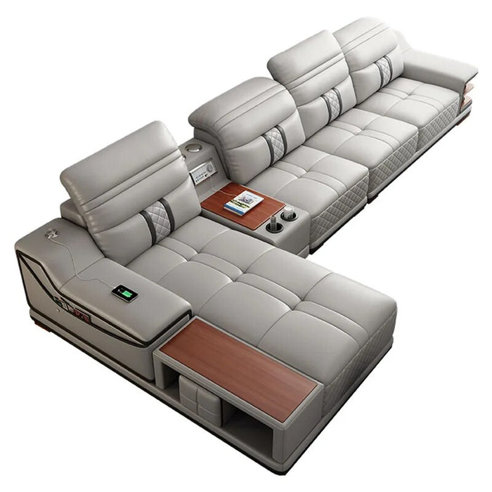 L Shape Corner Living Room Sofa Leather Adults Mid Century Modular Living Room Sofa Couch Set Floor Divani Soggiorno Decoration