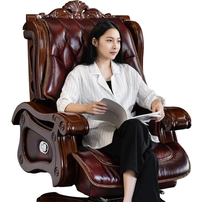 Luxury Office Chairs Commerce Solid Wood Massage Swivel Office Chairs Household Chaises Furniture