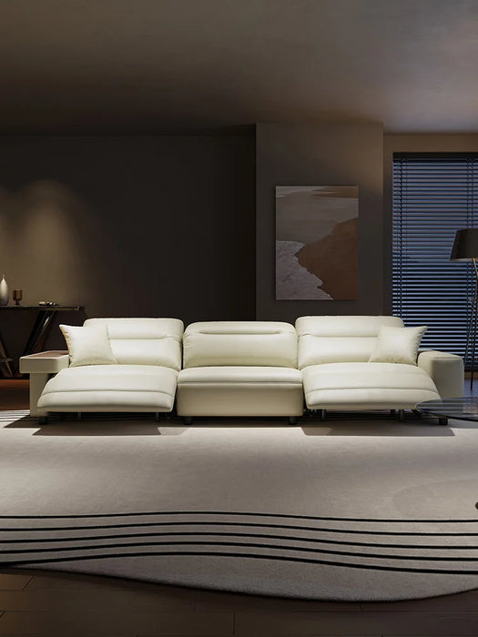 Sofa Multifunctional Electric Adjustable Leather Sofa Space Capsule Living Room Straight Row Sofa