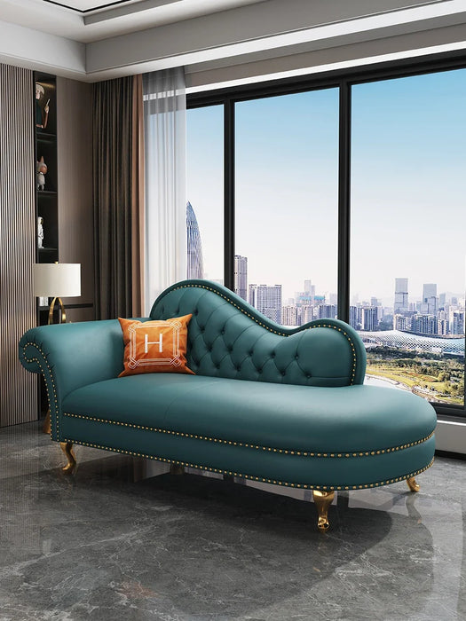 American imperial concubine chair leather luxury lounge chair living room bedroom balcony toffee beauty couch single sofa collap