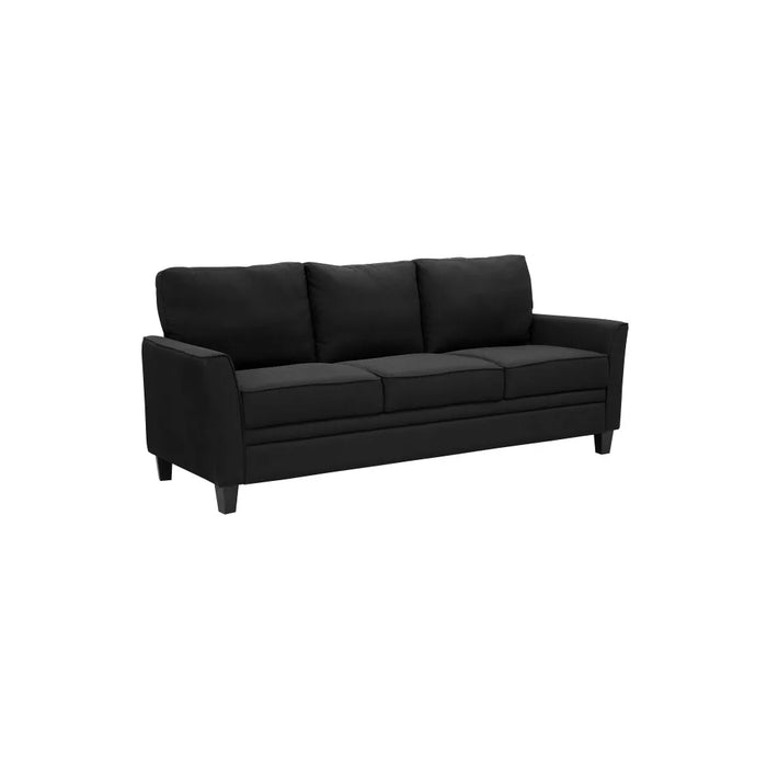 2023 New Mainstays Auden 3 Seat Classic Modern Sofa, Black