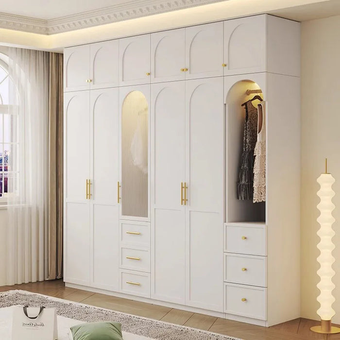 Nordic Display Wardrobes Wooden Glass Storage Apartment Tall Simple Cabinets Luxury Clothes Armario De Ropa Salon Furnitures