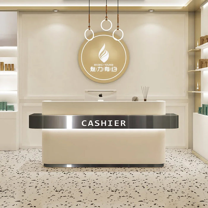 Cashiers Reception Desk Front Siting Bar Gaming Service Desk Study Table Office Vanity Scrivania Per Cameretta Furniture
