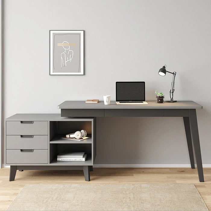 Executive Desk Storage Organizer Multifunctional L Shape Computer Desk Home Office Writing Desk Telescopic Corner Study Table