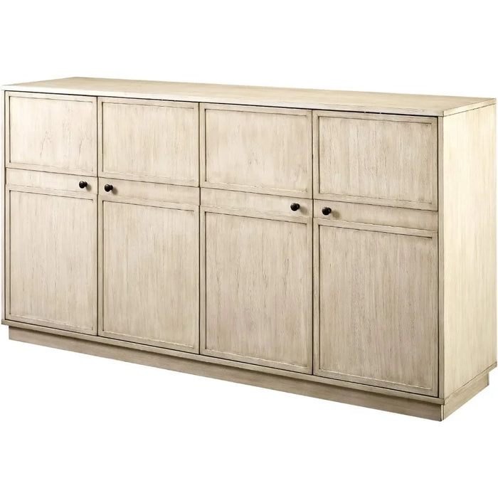 Walker Edison Alden Versatile 4 Door Framed-Storage-Sideboard, 62 Inch, Birch