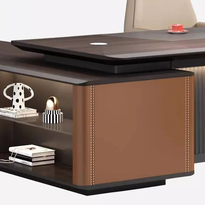 Modern Monitor Office Desk Wooden Reception Writing Storage Executive Drawers Desk Table L Shaped Bureau Meuble Office Supplies