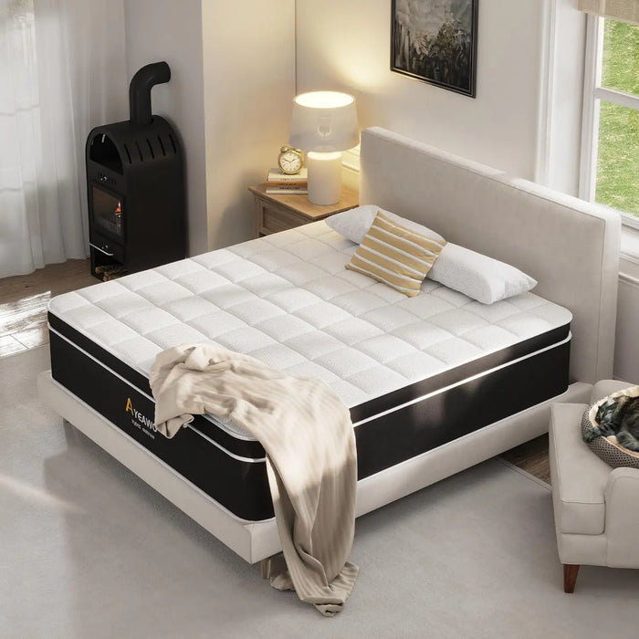 Ayeawo King Size Mattress,   Pocket Springs, Pressure Relief and Motion Isolation, Upgraded Strong Edge Support, Firm