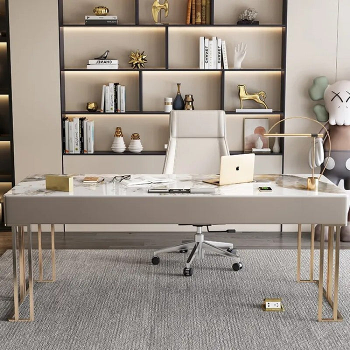 Luxury Write Office Desks Modern Study Slate Simplicity Office Desks Wood Storage Escritorio Ordenador Work Furniture QF50OD