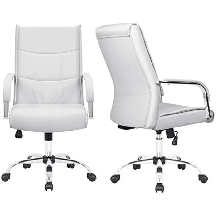 High Back Office Chair Conference Leather Executive with Padded Armrests, Adjustable Ergonomic Swivel Task Chair