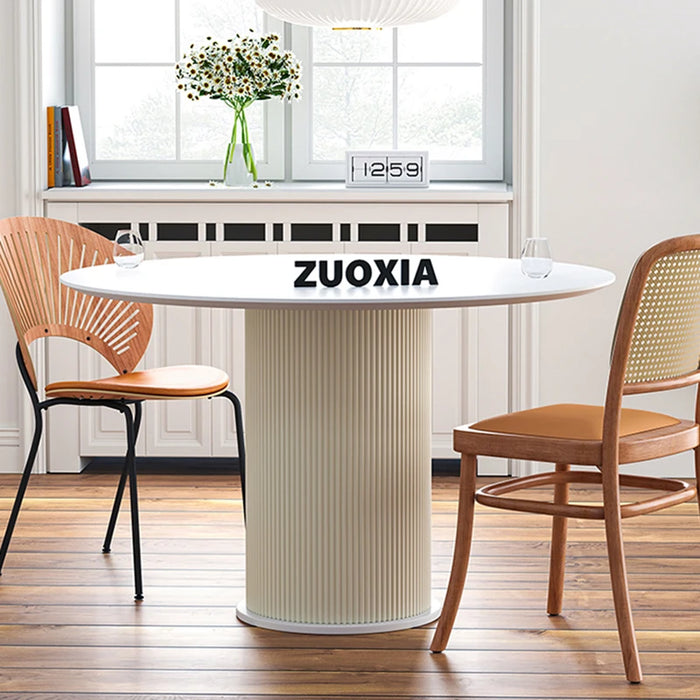 White Nordic Dining Table Decor Round Waterproof Big Protective Dining Table Entryway High Neat Muebles Interior Decorations