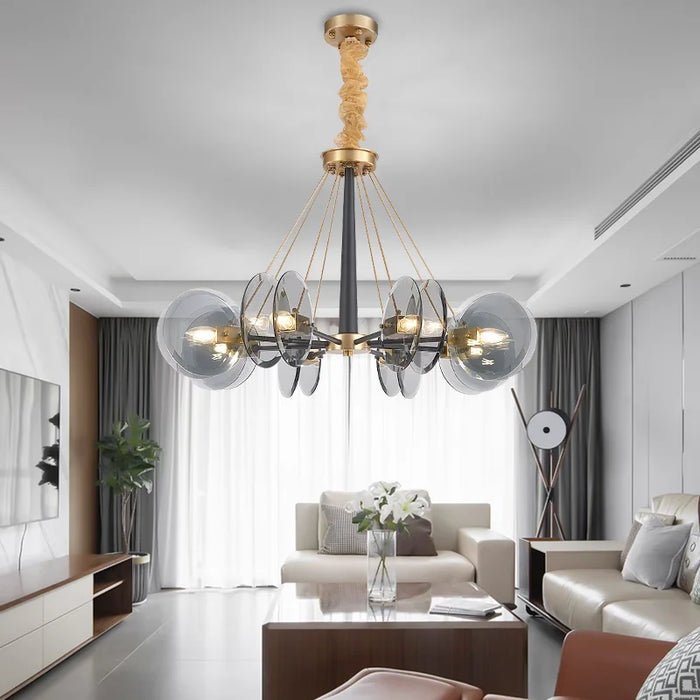 Nordic Postmodern LED Glass Chandelier Living Atmospheric Light Luxury Lamps Bedroom Hotel Shop Restaurant Bar Chandelier