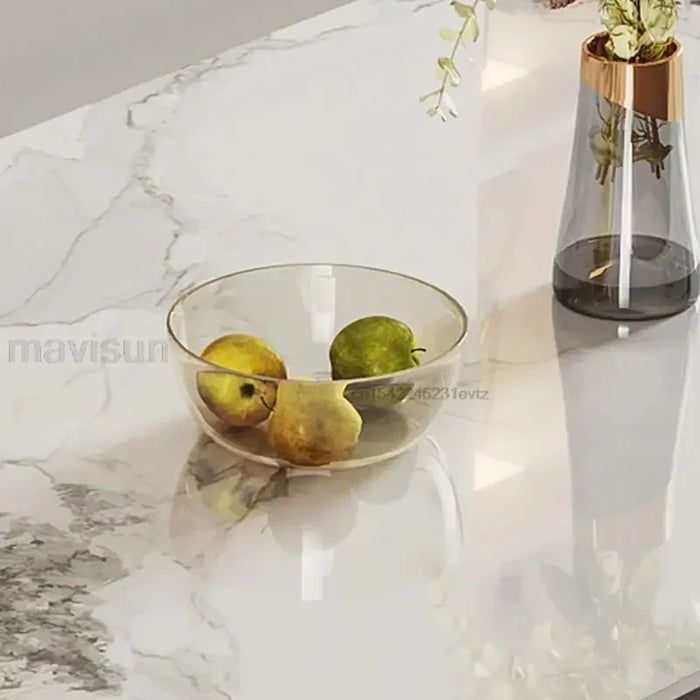 Modern Bright Slate Retractable Dining Table Minimalist Small Apartment Rectangular Foldable Table And Chair Home Combination