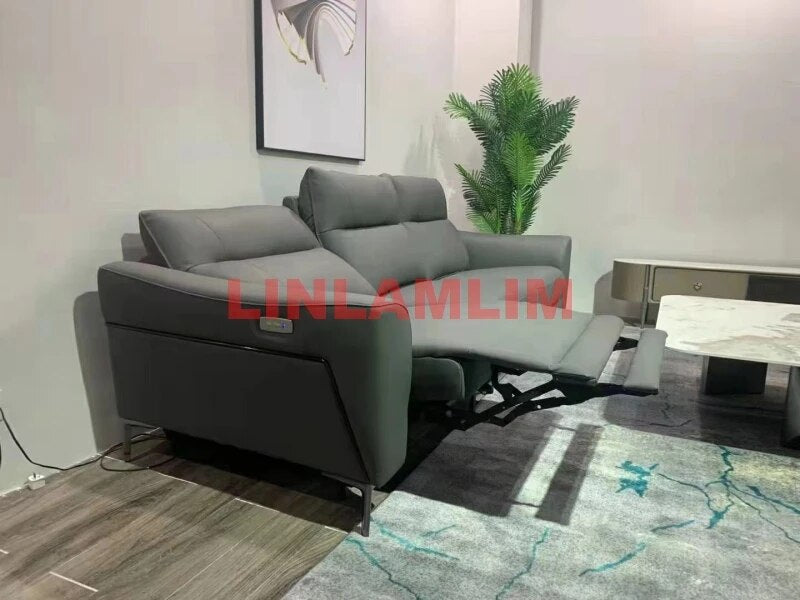 LINLAMLIM Genuine Leather Sofa Cama Electric Reclining Sofa Set Leather Couch Theater Seats Convertible Big Sofas Sleeper Sofas