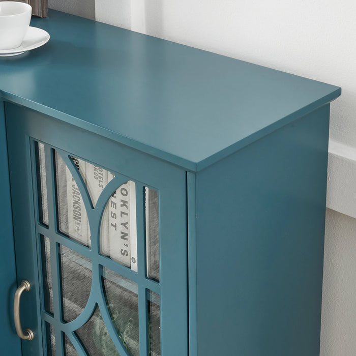 TV Stand, Storage Cabinet, Teal Blue