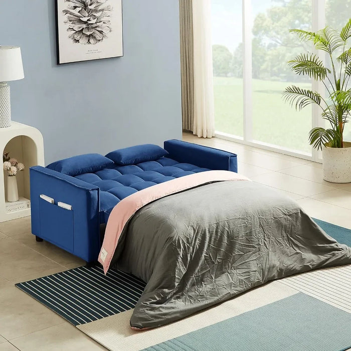 Sofa with 2 seats, Upholstered Futon Sofas Convertible to Sleeper, Living Room Furniture