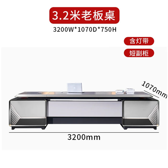 Luxury Boss Modern Work Desk Standing Wood Executive Reception Table Corner Modern Escritorio Con Cajones Office Furniture DWH