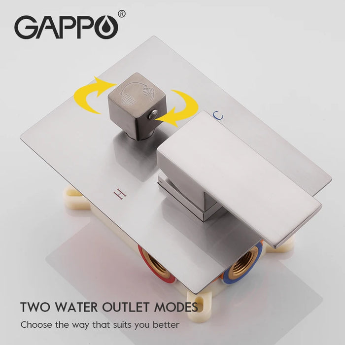 GAPPO Shower Set Wall Mounted Shower Faucet Mixer Rainfall Bathroom Shower Tap with Handshower Bath Spout