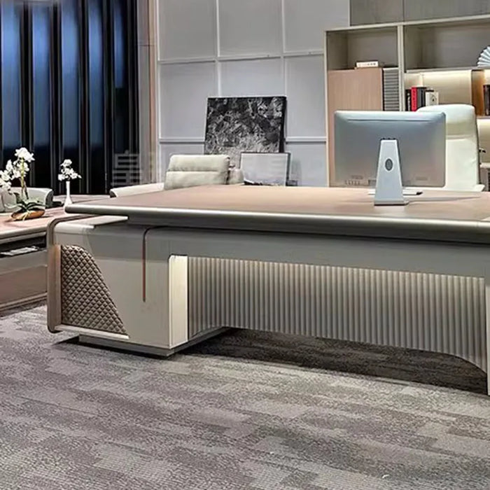Luxury Reception Office Desk Computer Monitor Corner Organizer Writing Office Desk Meeting Bureau Meuble Italian Furniture