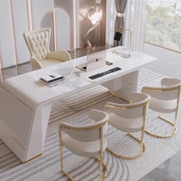 Standing Office Desk Vanity Drawers Reception Luxury Writing Desk Meeting Executive Storage Scrivania Con Cassetti Furniture