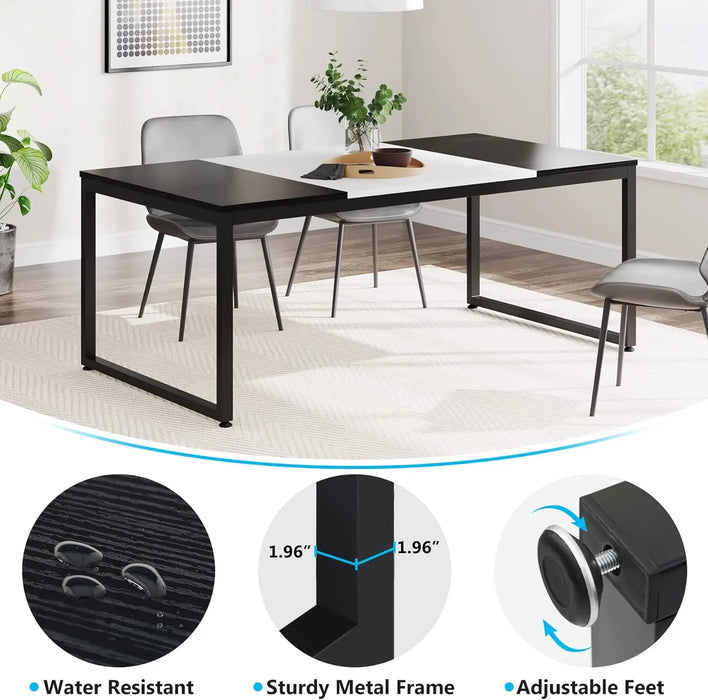 Tribesigns 70.8 Inch Modern Executive Desk Large Workstation Office Computer Table Modern Simple Business Study Writing Desk