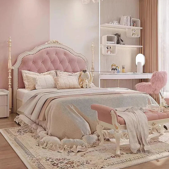 Queen Royal Double Bed European Luxury Leather Platform Full Size Bed Frame Modern Multifunctional Cama Box Casal Furniture