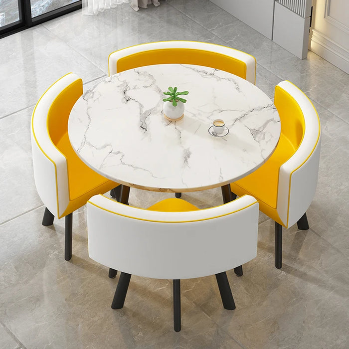 Living Room Chairs Minimalist Modern Dining Table Set 4 Chairs Comedor 4 Sillas Reception Coffee Tables Kitchen Furniture HY