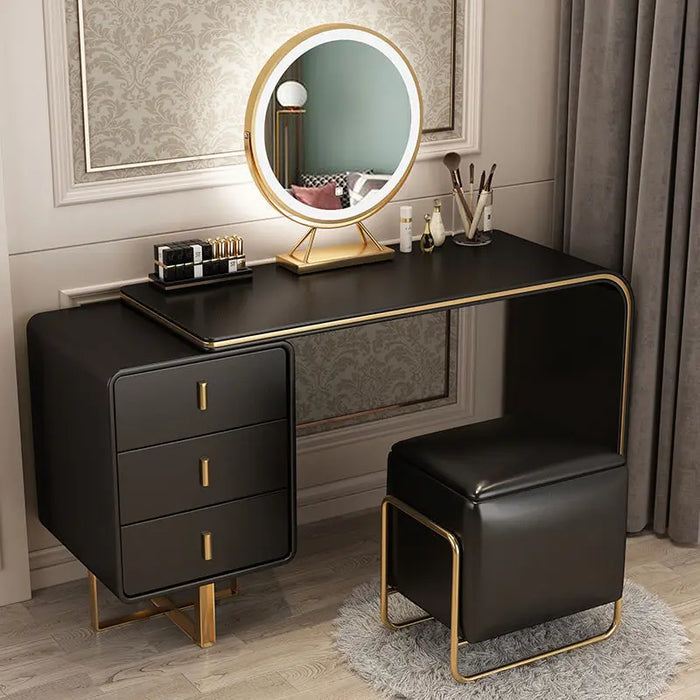 Vanity Dressing Table Bedroom Furniture Modern Luxury Home Dressers Nordic Ins Dressing Cabinet Chair With Mirror Makeup Table