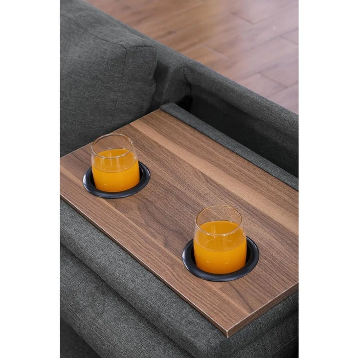 3 piece modular sofa set,L shaped 5 seater corner sofa upholstered sofa and sofa,With 2 cup holders and storage footrest
