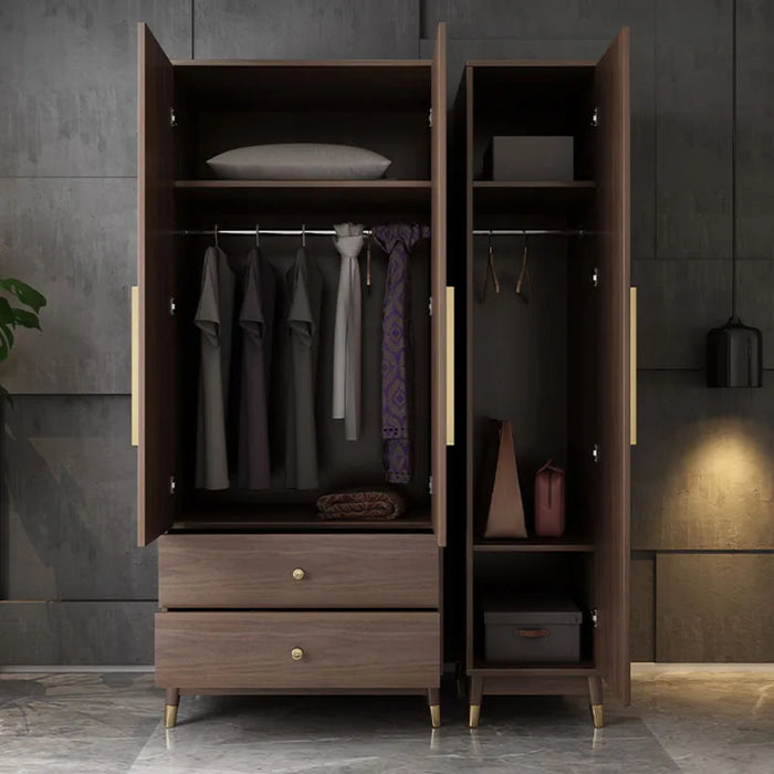 Wood Clothes Wardrobe Storage Drawer Aesthetic Wooden Hotel Wardrobe Bedroom Closet Systems Szafa Na Ubrania Home Furniture