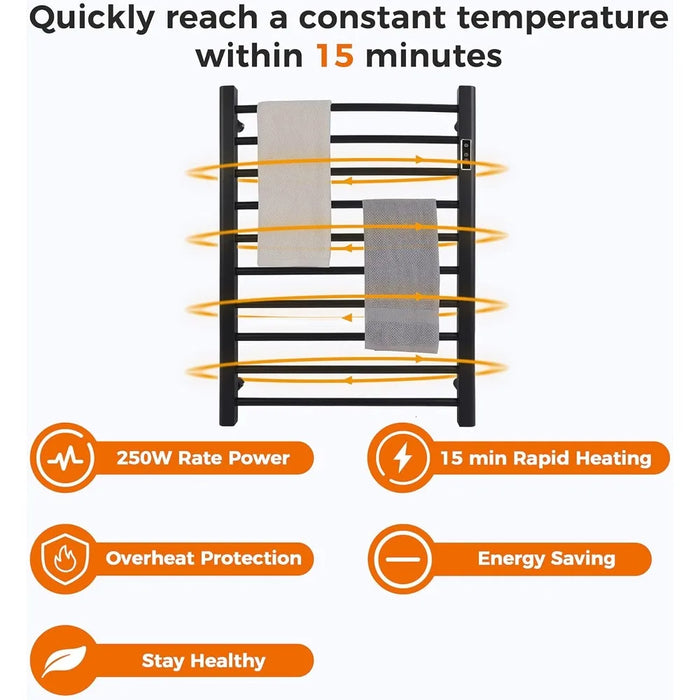 Mild Steel Bathrooms Accessories Wall Mounted/Freestanding Towel Heater With Hardwired and Plug in Options Bathroom Towel Hanger