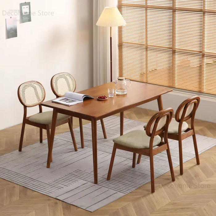 Small Apartment Dining Table and Chair Set American Solid Wood Dining Tables Simple Modern Living Room Tables Home Furniture