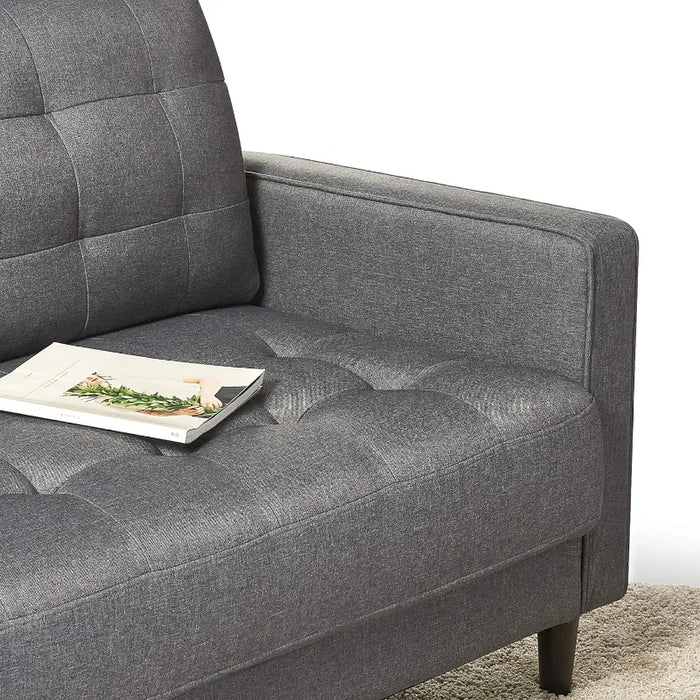 Living Room Furniture›Sofas & Couches ZINUS Benton Sofa Couch / Grid Tufted Cushions / Easy, Tool-Free Assembly, Dark Grey