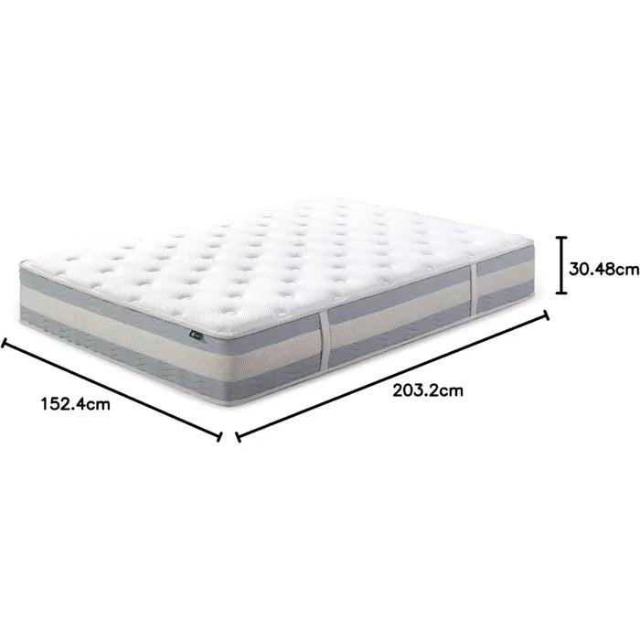 Edge Support Matress 12 Inch Comfort Support Cooling Hybrid Quilted Mattress Mattresses for Sleeping Queen White King Size Bed