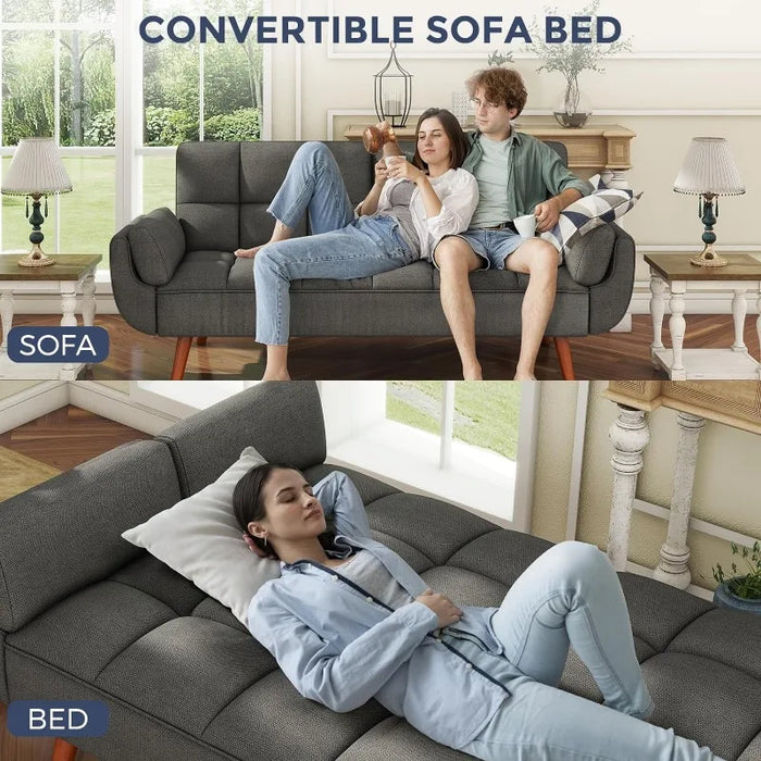 Futon Sofa Bed-Convertible Couch Loveseat Sleeper for Living Room, Bedroom, Studio, Apartment, Dorm, Home Office