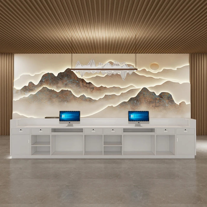 Modern Minimalist Reception Desk Company Cashier Hotel Consultation Stainless Steel Bar Coffee Shop Bureau Meuble Furnitures