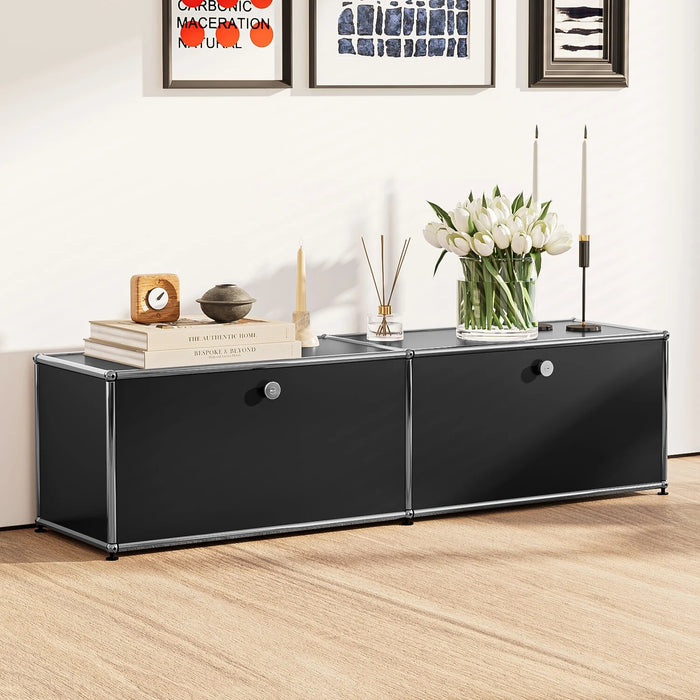 Storage Cabinet with 2/3/6 Haller Nightstand Modular Furniture Bed Side Table Holder Stainless Steel Metal Board for Living Room