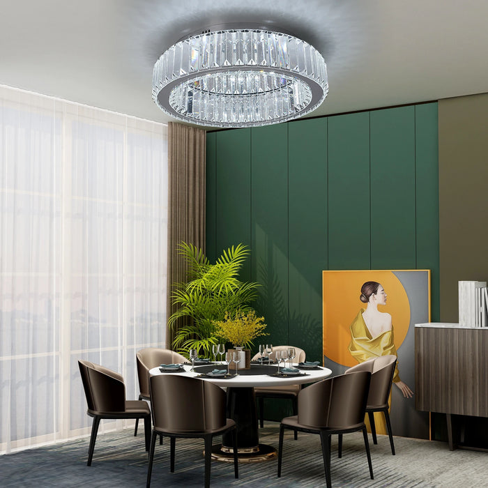 Modern Led Crystal Ceiling Chandelier Lamps Living Room Dimmable Ceiling Light With Remote Home Bedroom Smart Lighting Fixtures