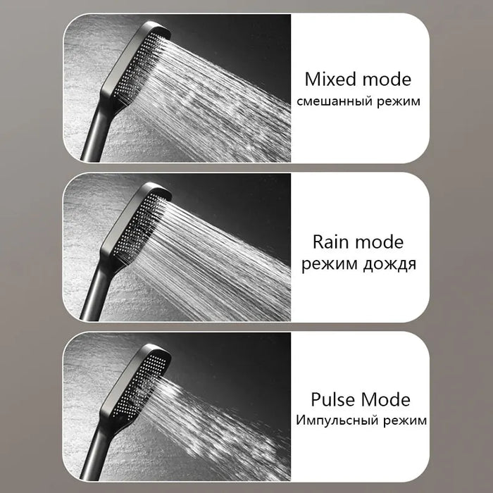 Luxury Bathroom Waterfall Faucet High Pressure Rain Shower Head System Full Bath Douche Shower Set for Bathroom Accessories Sets