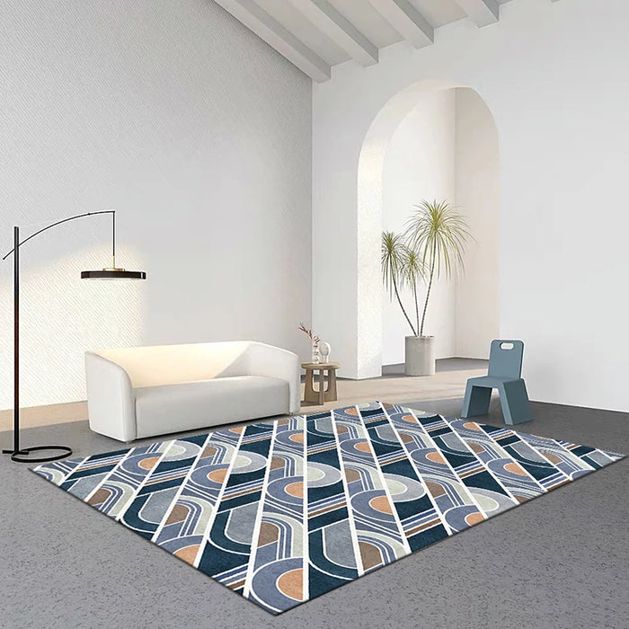 Nordic Modern Home Superior Livingroom Large Area Rug Sofa Bedroom Bedside Simple Geometric Decorative Carpet Non-slip Floor Mat