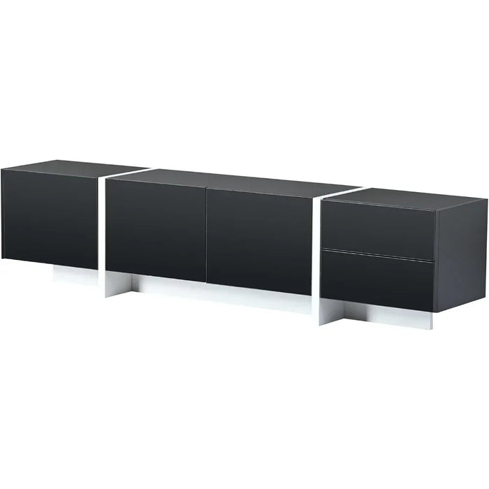 Modern White and Black Modern Rectangular Design Tv Cabinet Suitable for TVs Below 80 Inches Tv Stand Living Room Furniture Home