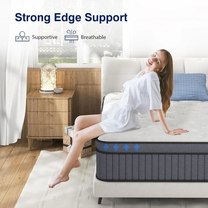 King Size Mattress ,12 Inch Hybrid King Mattresses in a Box, High density Memory Foam and Independent Pocket Springs, Mattress