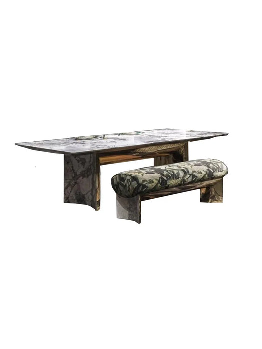 Light Luxury Dining Table round Arc Marble Rectangular Dining Table Villa Designer Long Table for 8 People
