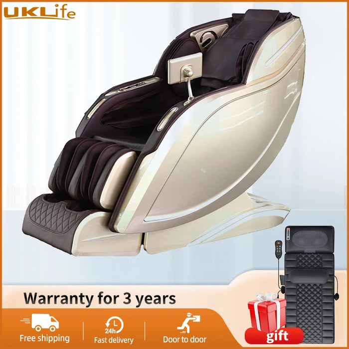 3 Year Warranty UKLife 3D Zero Gravity Airbag Full Body Massager Chairs Home 4D Heat AI voice Office Chair Massage Sofa Recliner