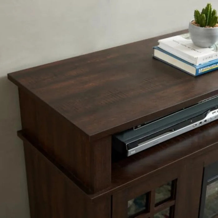 Modern Farmhouse TV Stand Fit up to 60" Flat Screen TV with Storage Cabinet and Open Shelves Industrial Entertainment Center