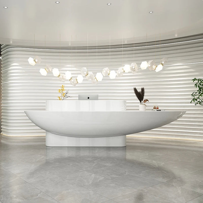 High-end Front desk Reception counter Cashier Modern special Shaped Creative fiberglass bar counter company receiption desk
