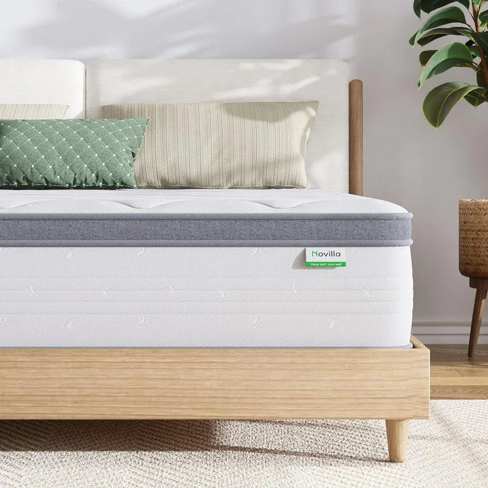 Mattress, 12 Inch Hybrid Mattress Queen with Comfort Foam,Innerspring Pillow TopMattress in a Box,
