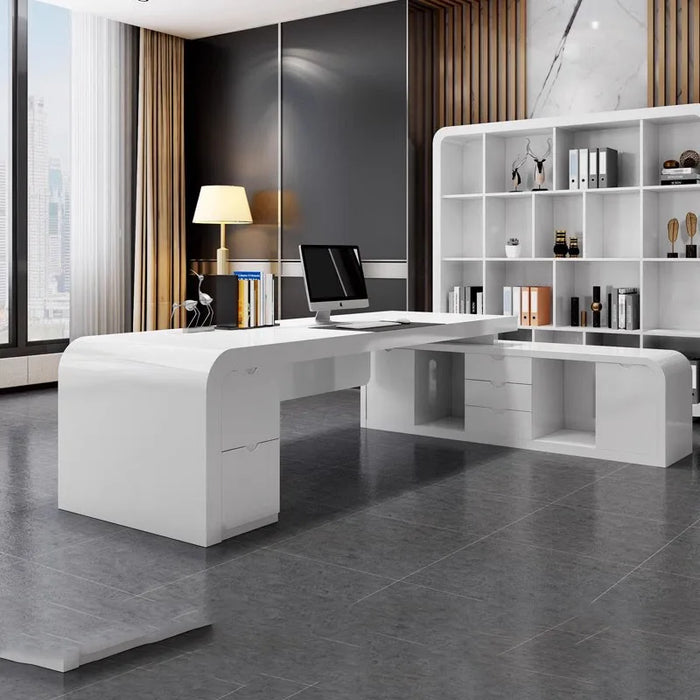 White Conference Office Desk Computer Executive Art Drafting Studio Office Desk Workbench Escritorio Gaming Luxury Furniture