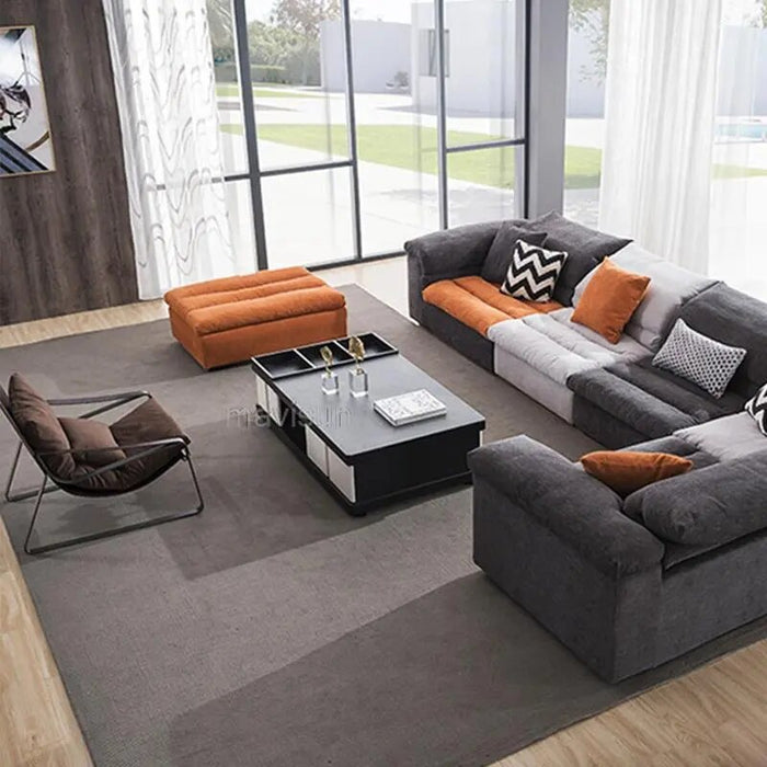 Sectional Sofa Set For Living Room With Lounge Right Chaise Northern European Love-Seat Couch In High Quality Home Furniture